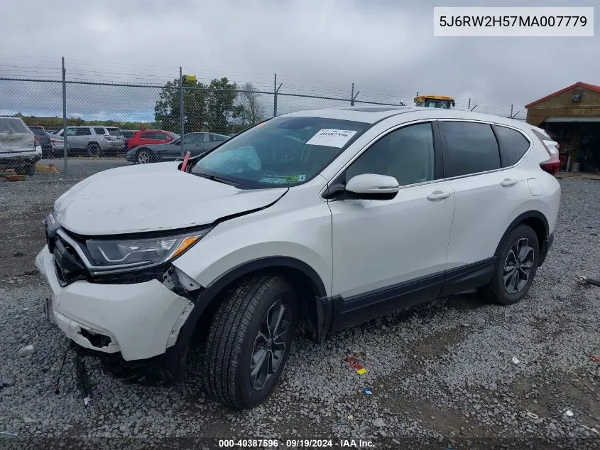 5J6RW2H57MA007779 2021 Honda Cr-V Awd Ex