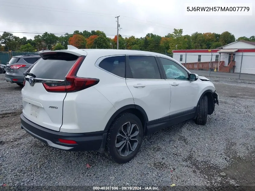 2021 Honda Cr-V Awd Ex VIN: 5J6RW2H57MA007779 Lot: 40387596