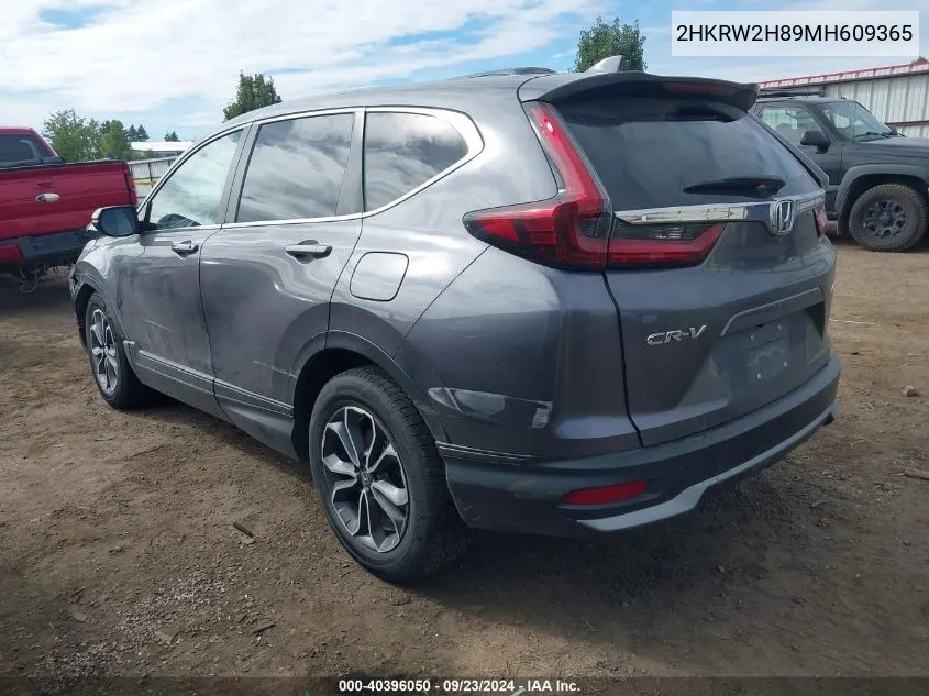 2021 Honda Cr-V Awd Ex-L VIN: 2HKRW2H89MH609365 Lot: 40396050