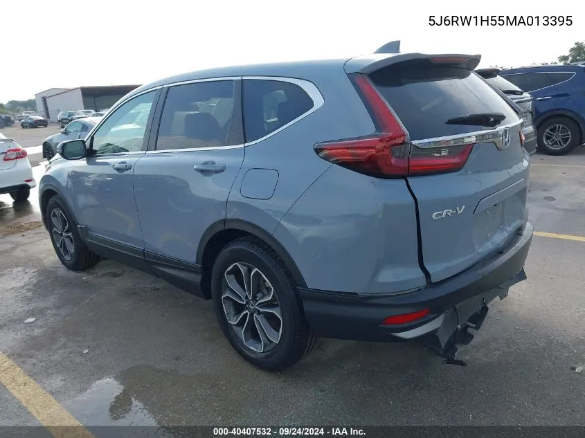 2021 Honda Cr-V Ex VIN: 5J6RW1H55MA013395 Lot: 40407532