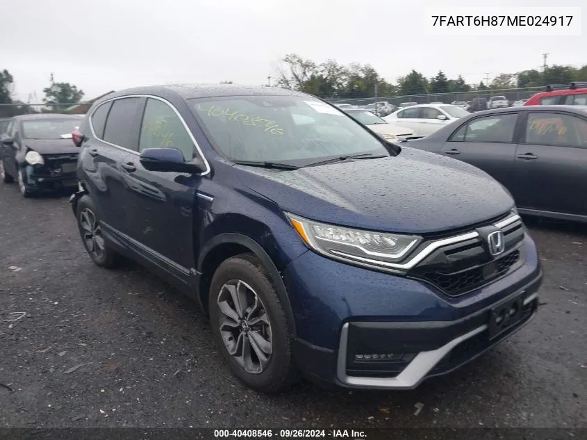 2021 Honda Cr-V Exl VIN: 7FART6H87ME024917 Lot: 40408546