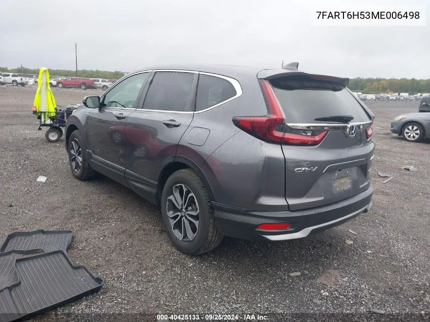 2021 Honda Cr-V Hybrid Ex VIN: 7FART6H53ME006498 Lot: 40425133