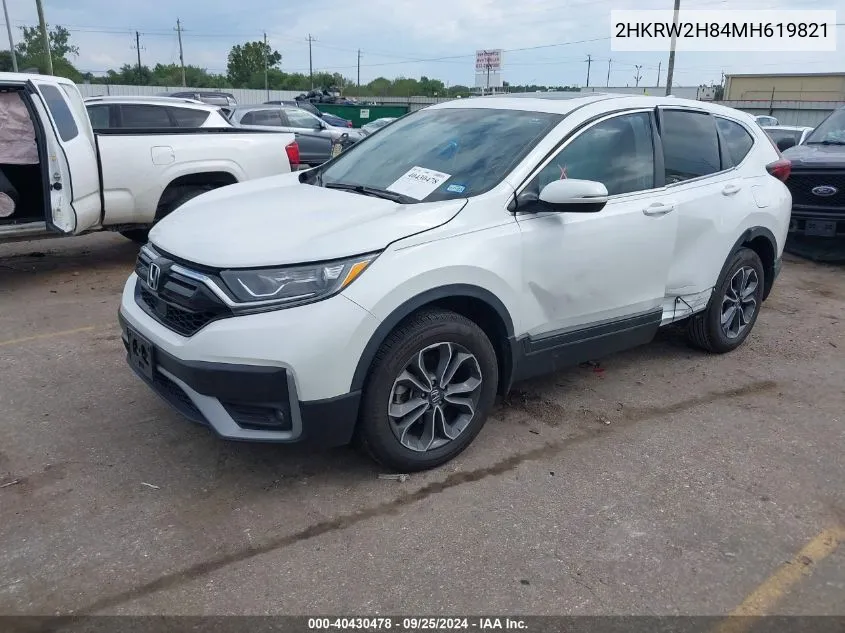 2021 Honda Cr-V Awd Ex-L VIN: 2HKRW2H84MH619821 Lot: 40430478