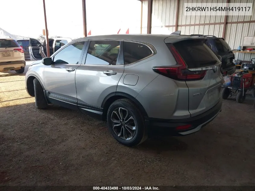 2021 Honda Cr-V 2Wd Ex VIN: 2HKRW1H54MH419117 Lot: 40433498