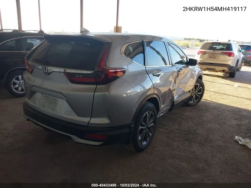 2021 Honda Cr-V 2Wd Ex VIN: 2HKRW1H54MH419117 Lot: 40433498