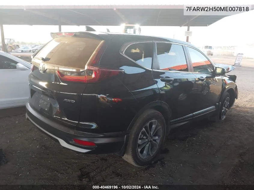 2021 Honda Cr-V Awd Ex VIN: 7FARW2H50ME007818 Lot: 40469196