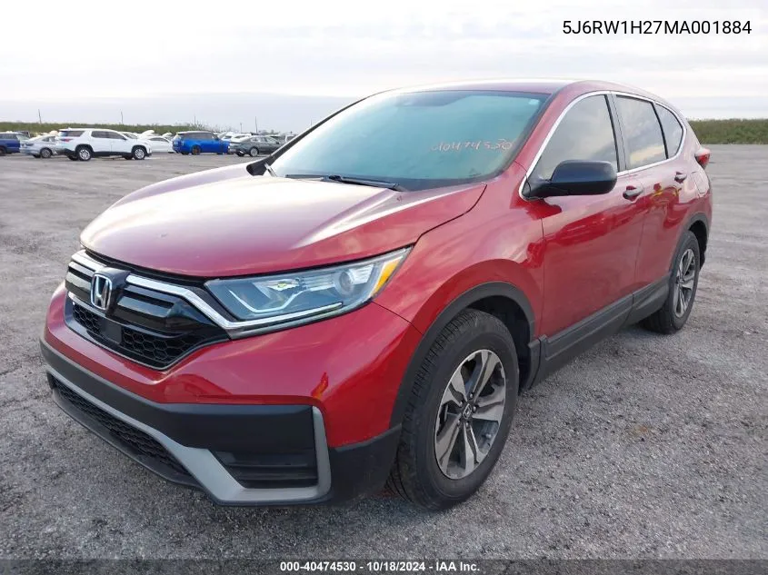 2021 Honda Cr-V 2Wd Lx VIN: 5J6RW1H27MA001884 Lot: 40474530