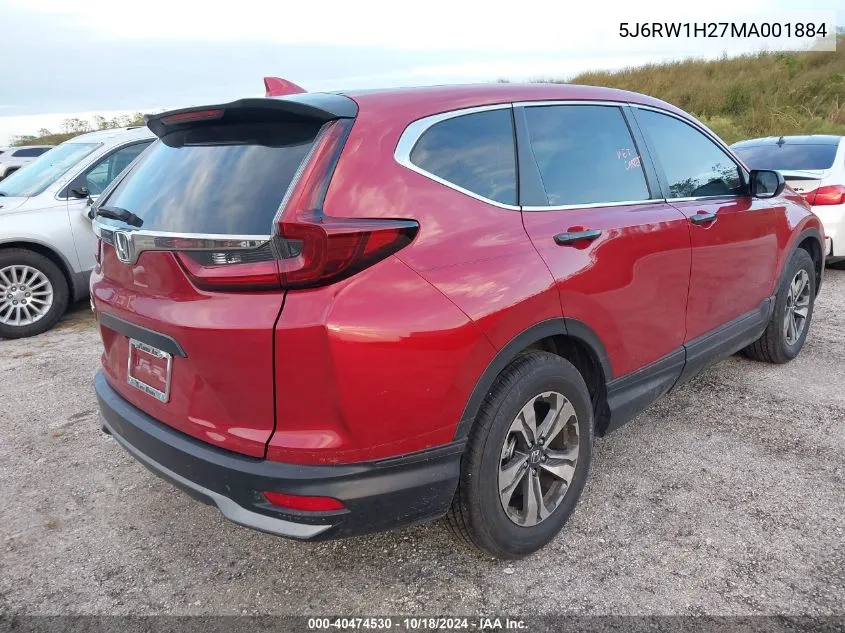 2021 Honda Cr-V 2Wd Lx VIN: 5J6RW1H27MA001884 Lot: 40474530