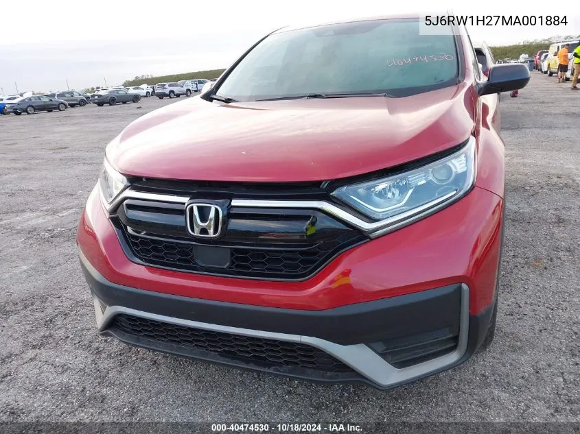 2021 Honda Cr-V 2Wd Lx VIN: 5J6RW1H27MA001884 Lot: 40474530