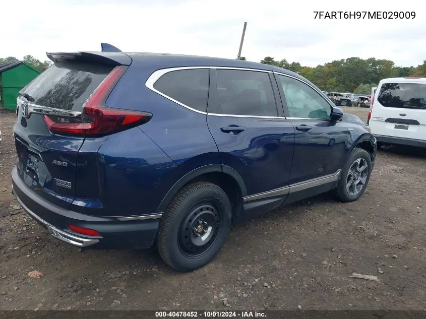 2021 Honda Cr-V Hybrid Touring VIN: 7FART6H97ME029009 Lot: 40478452