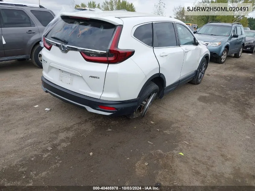 2021 Honda Cr-V Awd Ex VIN: 5J6RW2H50ML020491 Lot: 40485978