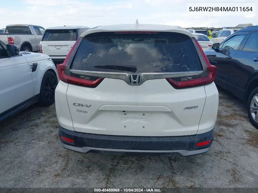 2021 Honda Cr-V Awd Ex-L VIN: 5J6RW2H84MA011654 Lot: 40489968