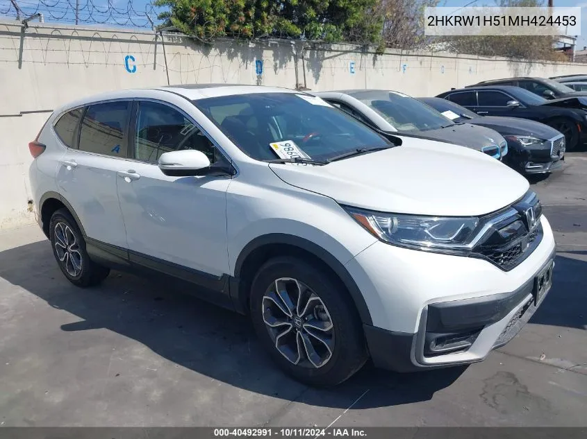 2021 Honda Cr-V 2Wd Ex VIN: 2HKRW1H51MH424453 Lot: 40492991