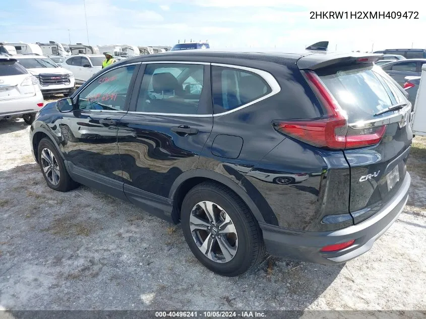 2021 Honda Cr-V Lx VIN: 2HKRW1H2XMH409472 Lot: 40496241