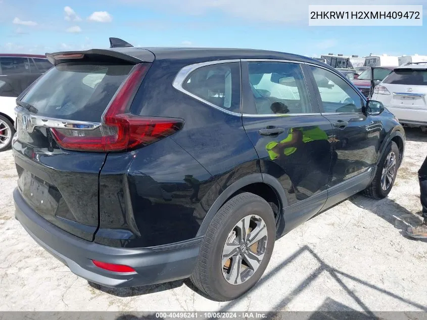 2021 Honda Cr-V Lx VIN: 2HKRW1H2XMH409472 Lot: 40496241