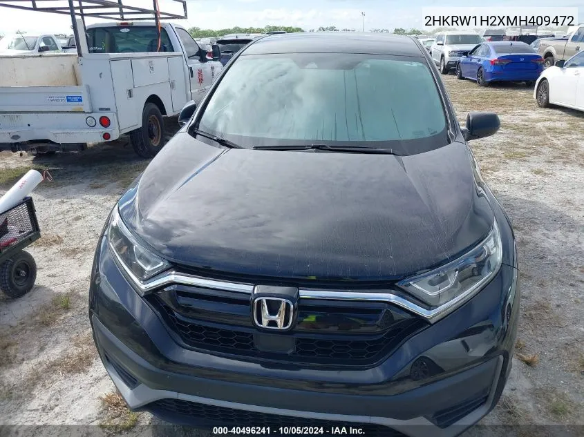 2021 Honda Cr-V Lx VIN: 2HKRW1H2XMH409472 Lot: 40496241