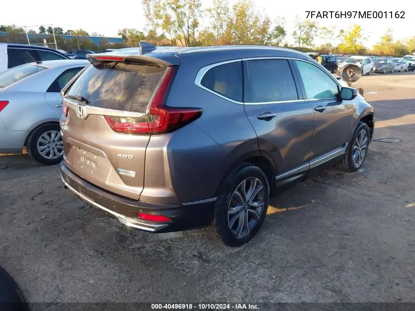 2021 Honda Cr-V Hybrid Touring VIN: 7FART6H97ME001162 Lot: 40496918