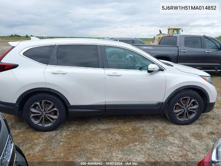 2021 Honda Cr-V Ex VIN: 5J6RW1H51MA014852 Lot: 40498442