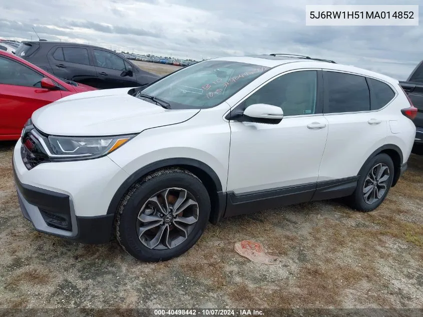 2021 Honda Cr-V Ex VIN: 5J6RW1H51MA014852 Lot: 40498442