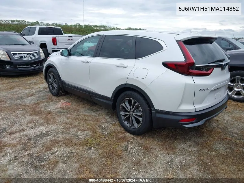 2021 Honda Cr-V Ex VIN: 5J6RW1H51MA014852 Lot: 40498442