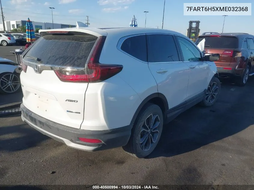 2021 Honda Cr-V Hybrid Ex VIN: 7FART6H5XME032368 Lot: 40500994