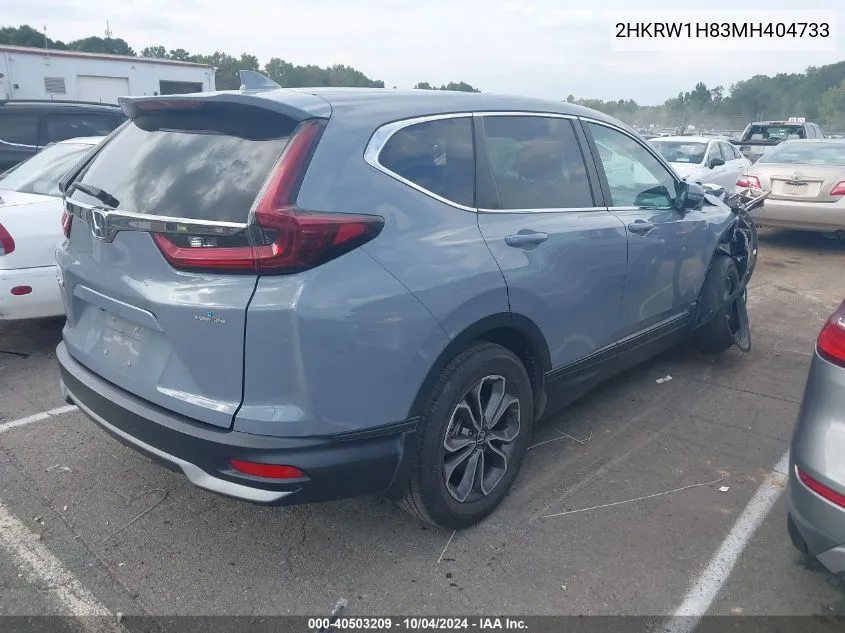 2021 Honda Cr-V 2Wd Ex-L VIN: 2HKRW1H83MH404733 Lot: 40503209