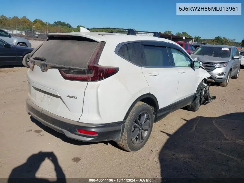 2021 Honda Cr-V Awd Ex-L VIN: 5J6RW2H86ML013961 Lot: 40511196