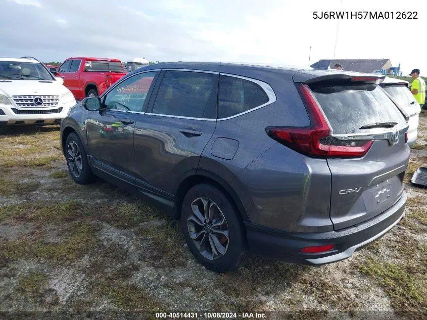 2021 Honda Cr-V Ex VIN: 5J6RW1H57MA012622 Lot: 40514431