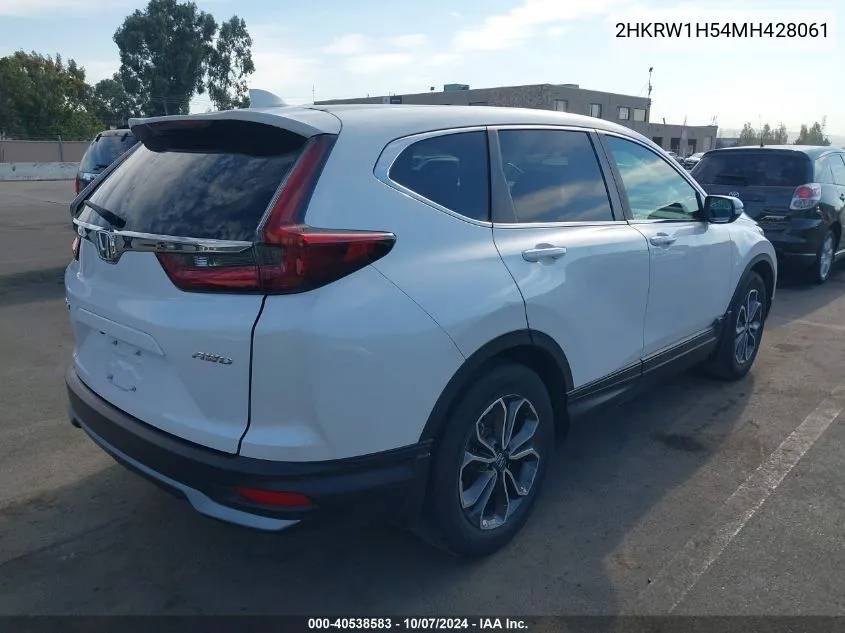 2021 Honda Cr-V Ex VIN: 2HKRW1H54MH428061 Lot: 40538583