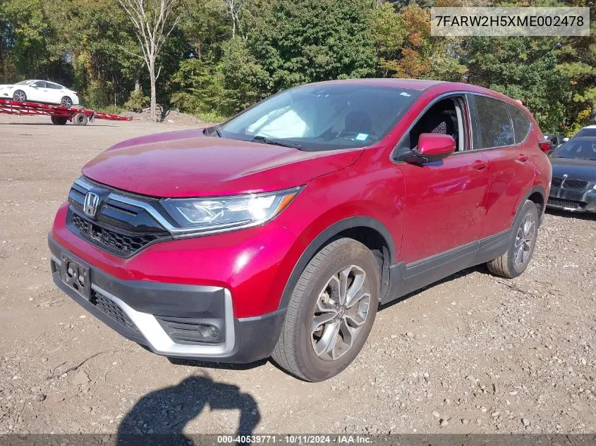 2021 Honda Cr-V Awd Ex VIN: 7FARW2H5XME002478 Lot: 40539771