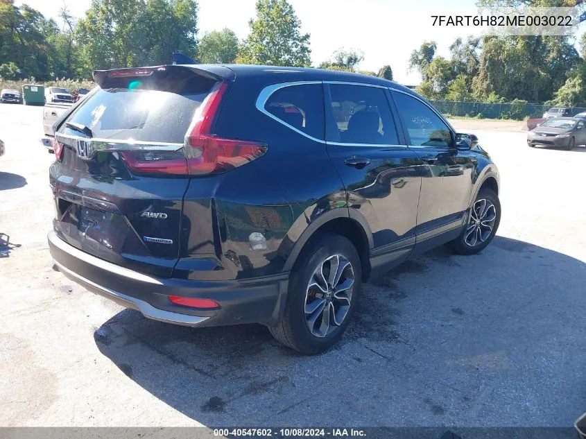 2021 Honda Cr-V Hybrid Ex-L VIN: 7FART6H82ME003022 Lot: 40547602