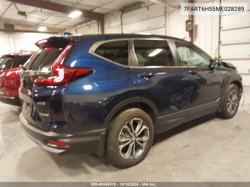 2021 Honda Cr-V Hybrid Ex VIN: 7FART6H55ME028289 Lot: 40548518