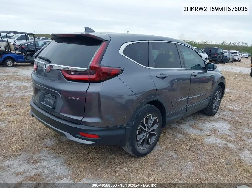 2021 Honda Cr-V Ex VIN: 2HKRW2H59MH676036 Lot: 40560368