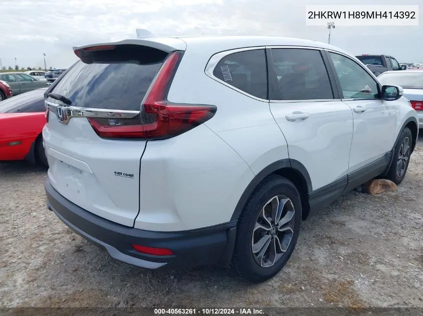 2021 Honda Cr-V Exl VIN: 2HKRW1H89MH414392 Lot: 40563261