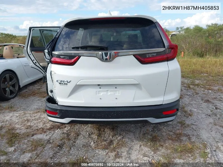 2021 Honda Cr-V 2Wd Ex-L VIN: 2HKRW1H87MH405853 Lot: 40570892