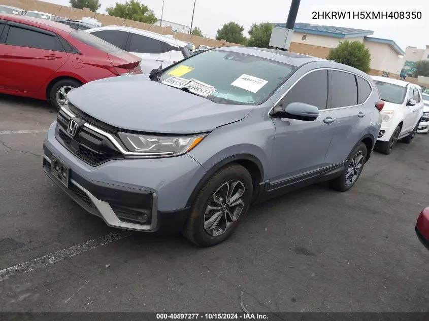 2021 Honda Cr-V 2Wd Ex VIN: 2HKRW1H5XMH408350 Lot: 40597277