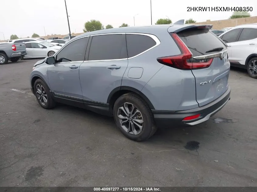 2021 Honda Cr-V 2Wd Ex VIN: 2HKRW1H5XMH408350 Lot: 40597277