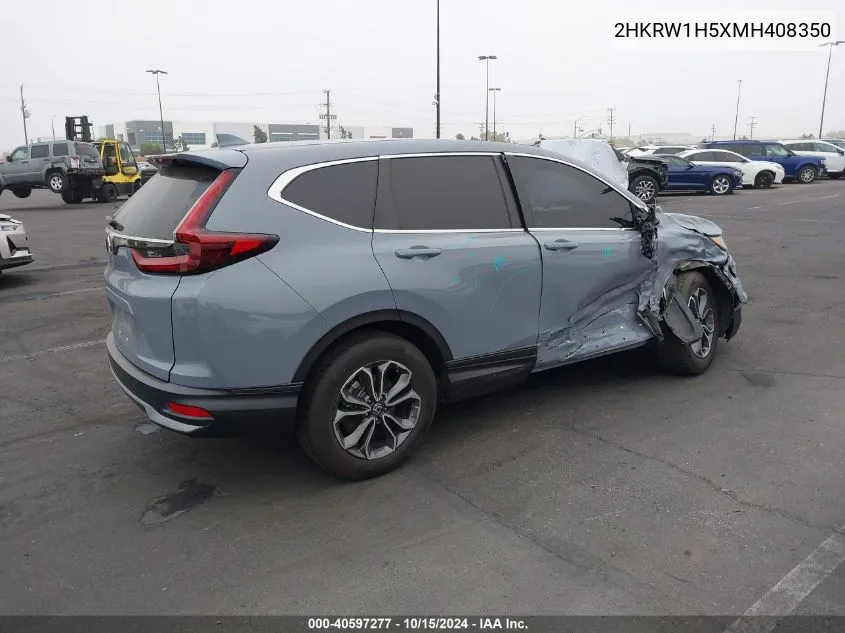 2021 Honda Cr-V 2Wd Ex VIN: 2HKRW1H5XMH408350 Lot: 40597277