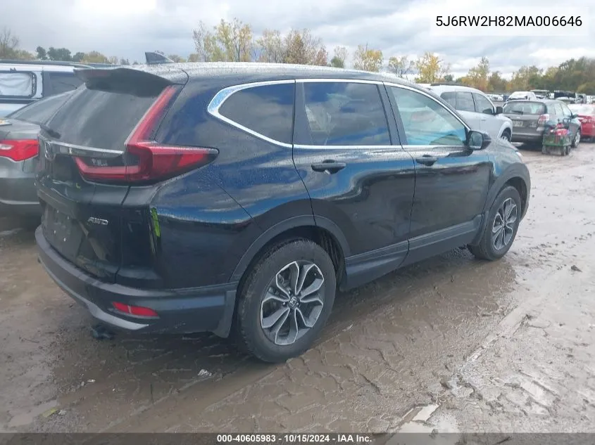 2021 Honda Cr-V Awd Ex-L VIN: 5J6RW2H82MA006646 Lot: 40605983