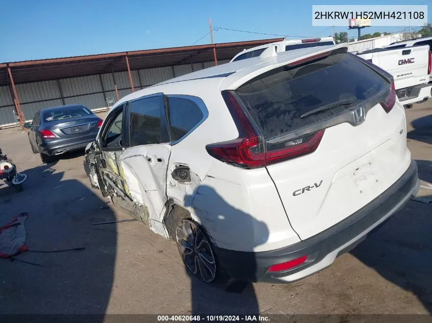 2021 Honda Cr-V 2Wd Ex VIN: 2HKRW1H52MH421108 Lot: 40620648