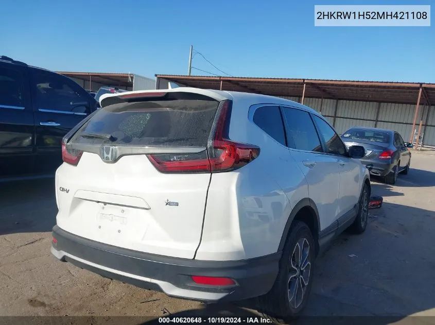 2021 Honda Cr-V 2Wd Ex VIN: 2HKRW1H52MH421108 Lot: 40620648