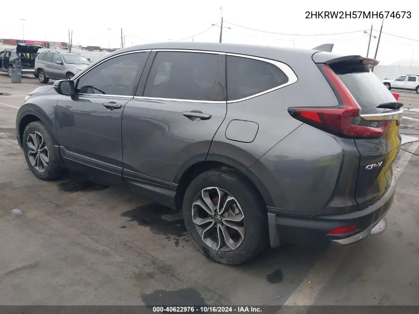 2021 Honda Cr-V Awd Ex VIN: 2HKRW2H57MH674673 Lot: 40622976