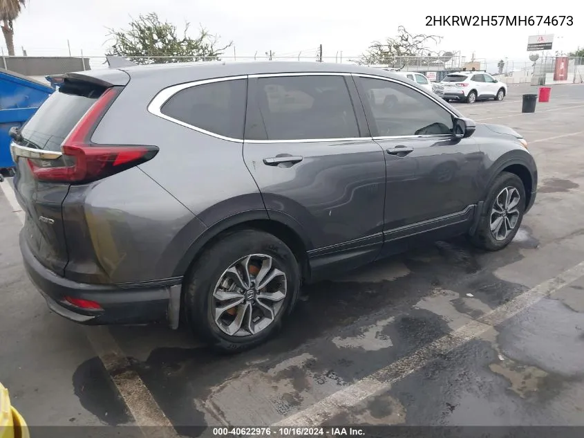 2021 Honda Cr-V Awd Ex VIN: 2HKRW2H57MH674673 Lot: 40622976