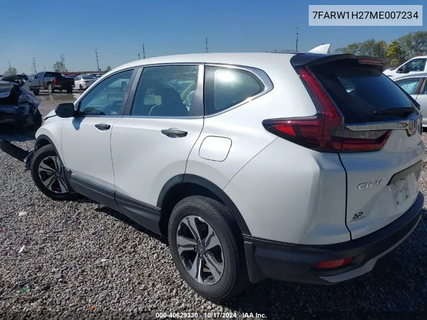 2021 Honda Cr-V 2Wd Lx VIN: 7FARW1H27ME007234 Lot: 40629330