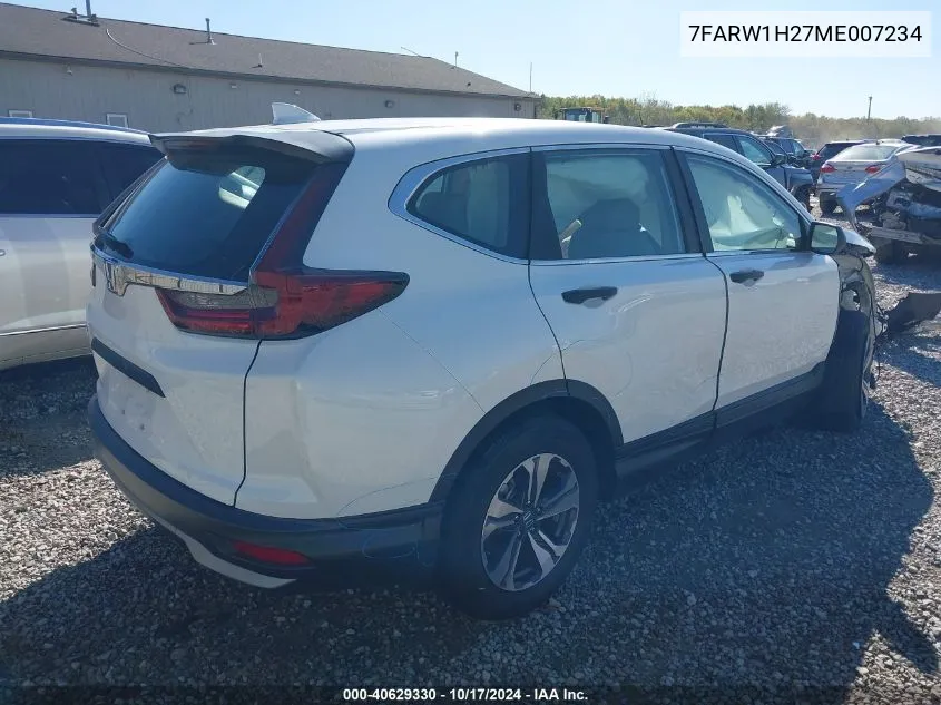 2021 Honda Cr-V 2Wd Lx VIN: 7FARW1H27ME007234 Lot: 40629330