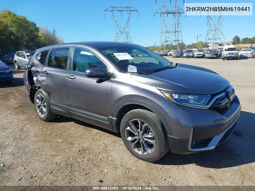 2021 Honda Cr-V Awd Ex-L VIN: 2HKRW2H85MH619441 Lot: 40632383