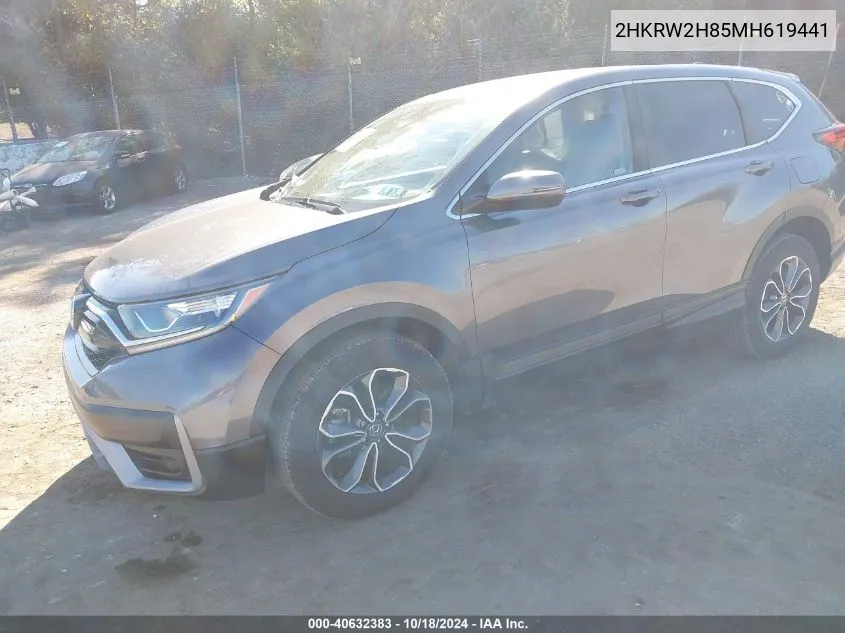 2021 Honda Cr-V Awd Ex-L VIN: 2HKRW2H85MH619441 Lot: 40632383