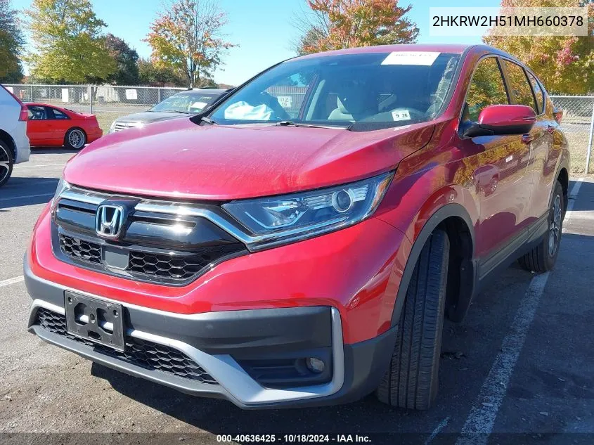 2021 Honda Cr-V Awd Ex VIN: 2HKRW2H51MH660378 Lot: 40636425