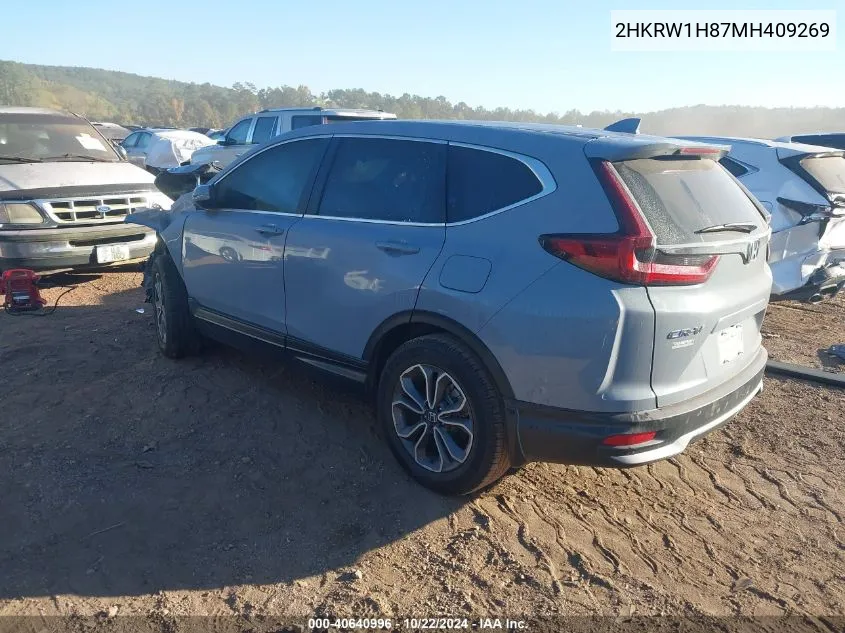 2021 Honda Cr-V 2Wd Ex-L VIN: 2HKRW1H87MH409269 Lot: 40640996