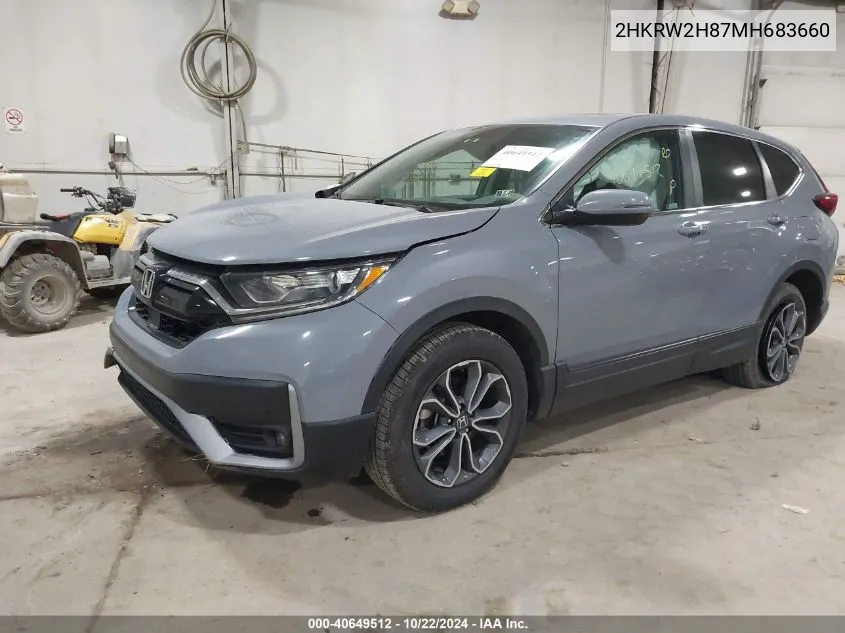 2021 Honda Cr-V Awd Ex-L VIN: 2HKRW2H87MH683660 Lot: 40649512